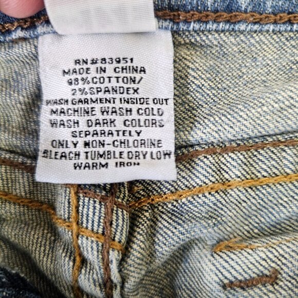 Z Cavaricci 90s Y2K Girls Denim Cutoff Shorts Sz 7 Frayed Hem Snap Flap Pockets - Picture 7 of 8